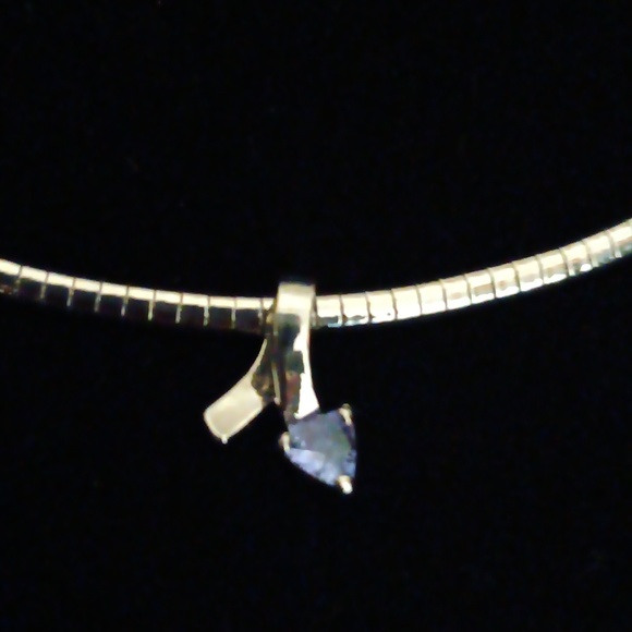 🪻Tanzanite Genuine Earthmined Abstract Pendant On Omega - Picture 2 of 7